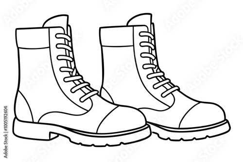  Combat Boot Vector, Army Boot Silhouette, Soldier Army Combat Boots Silhouette Vector 