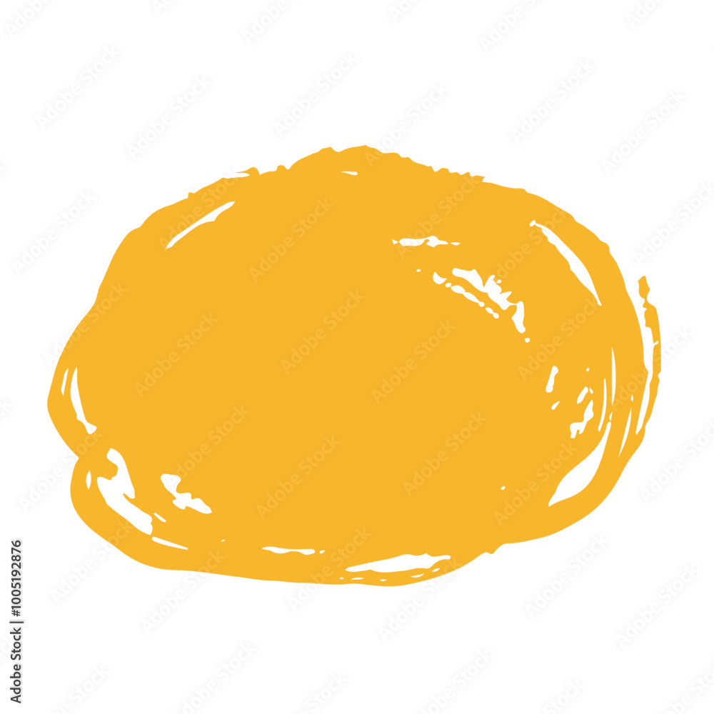 筆で描いた黄色い丸 筆で描いた黄色い丸