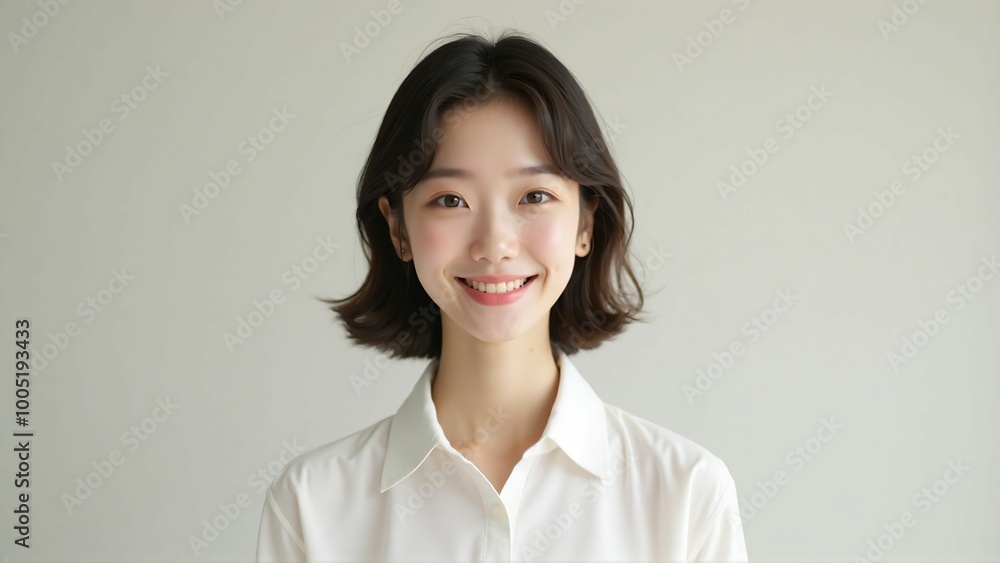 Confident Asian Businesswoman in White Shirt – Professional Portrait Confident Asian Businesswoman in White Shirt – Professional Portrait