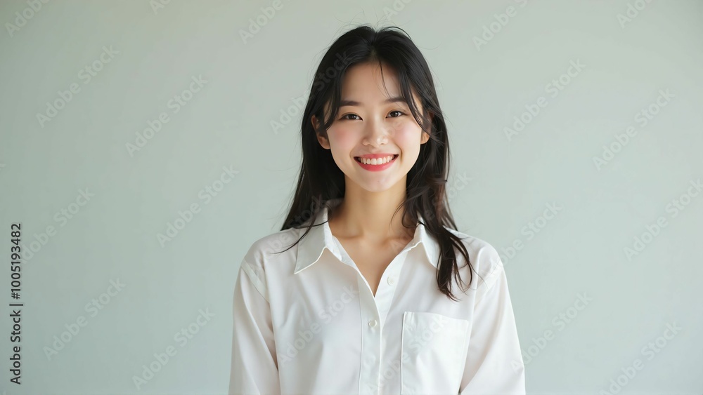 Confident Asian Businesswoman in White Shirt – Professional Portrait Confident Asian Businesswoman in White Shirt – Professional Portrait