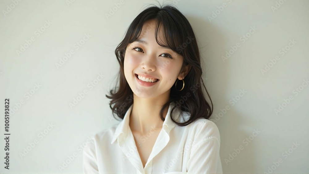 Confident Asian Businesswoman in White Shirt – Professional Portrait