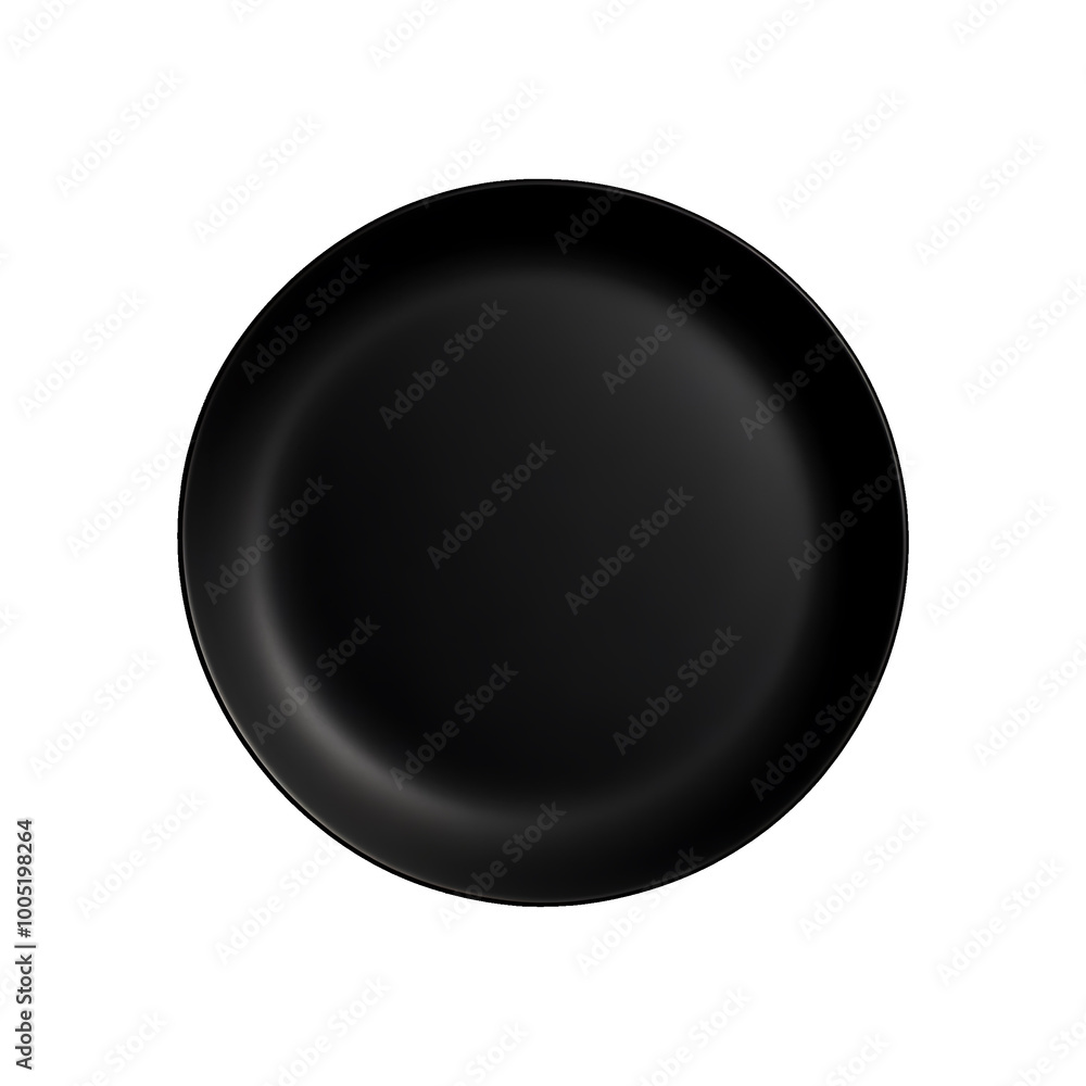 black Ceramic plate isolated on white background black Ceramic plate isolated on white background