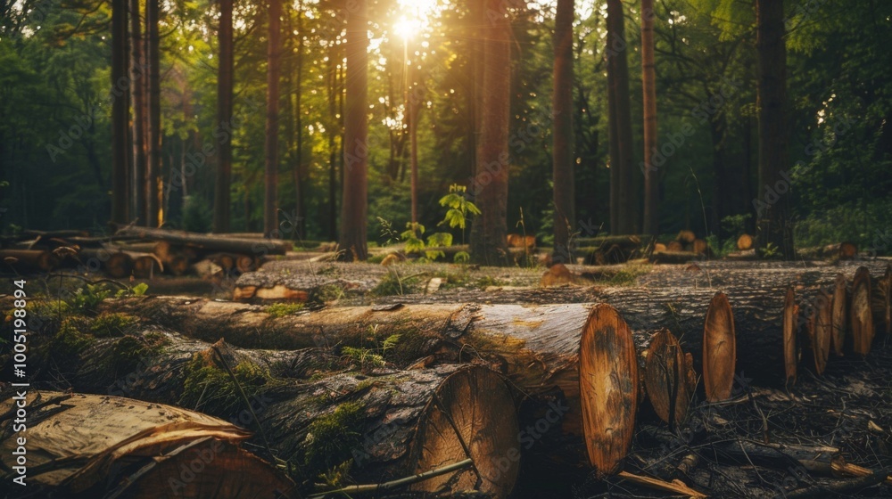 Fototapeta premium Impact of Deforestation on Global Warming