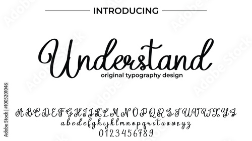 Understand Font Stylish brush painted an uppercase vector letters, alphabet, typeface