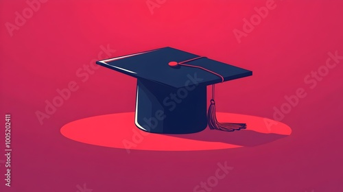 Close-Up Illustration of Graduation Cap, Academic Achievement Symbol