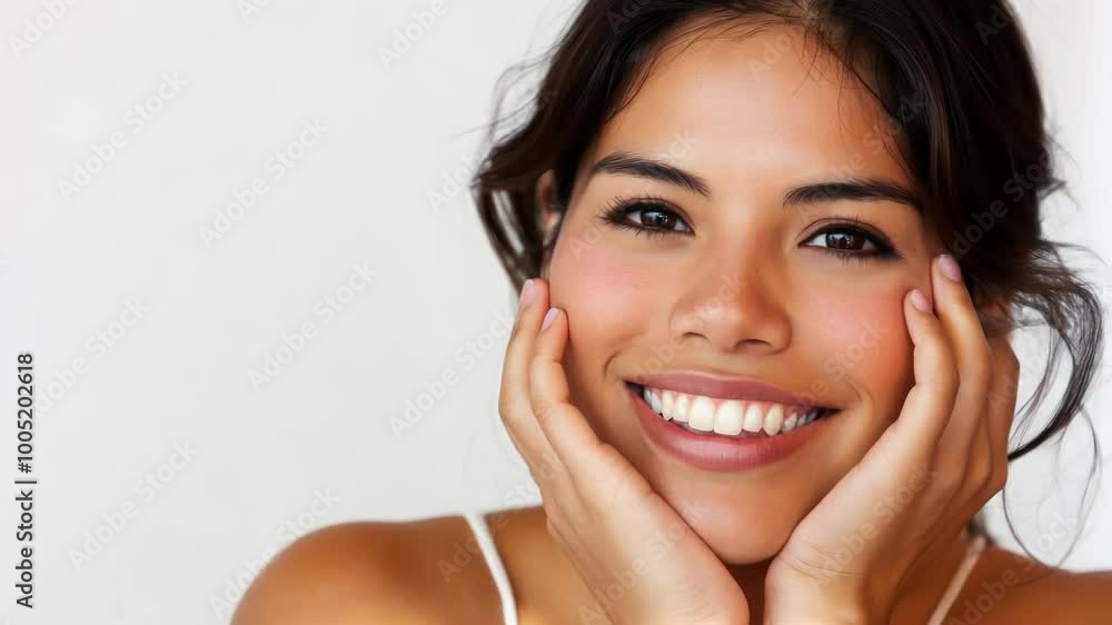 Smiling Woman Posing in Natural Light Close-Up Video Smiling Woman Posing in Natural Light Close-Up Video