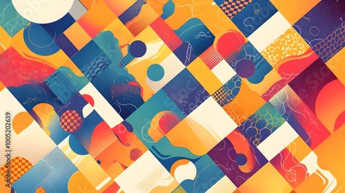 Colorful Abstract Structures as Background, Dynamic and Vibrant Geometric Design