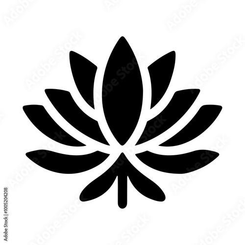 Black silhouette lotus flower icon design