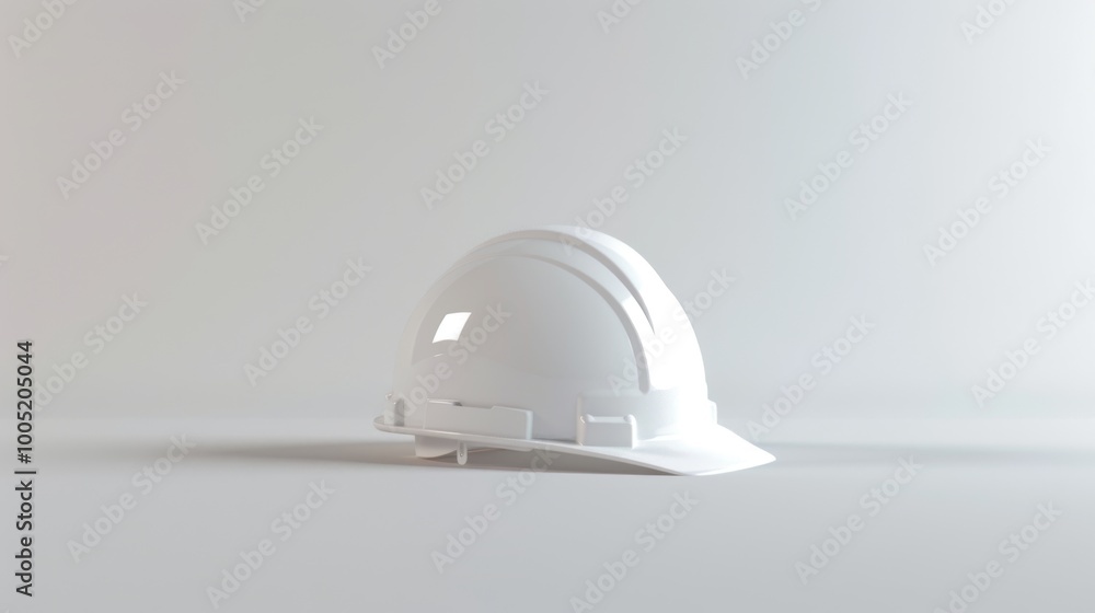 Minimalist 3D Hard Hat on a Neutral Background Minimalist 3D Hard Hat on a Neutral Background