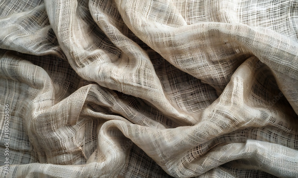 Obraz premium Crumpled white fabric as a background. Close-up.