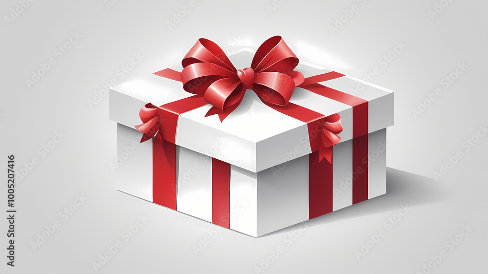 Fototapeta premium A red gift box with a ribbon, perfect for holidays and celebrations like Christmas and birthdays