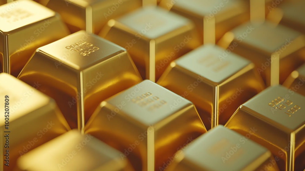 Gold Bars Piled Together in Intricate Arrangement Gold Bars Piled Together in Intricate Arrangement
