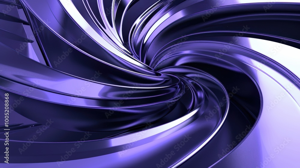 Abstract Purple Swirling Metallic Shapes Abstract Purple Swirling Metallic Shapes