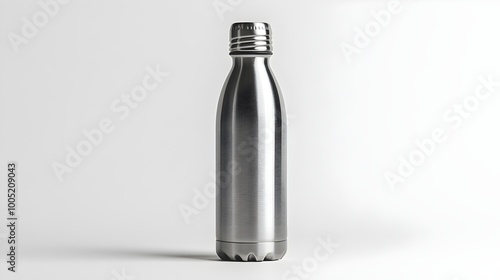 Water Bottle with Ample Copy Space, Isolated on White Background