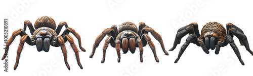 Tarantula spider collection isolated on a white background as transparent  photo