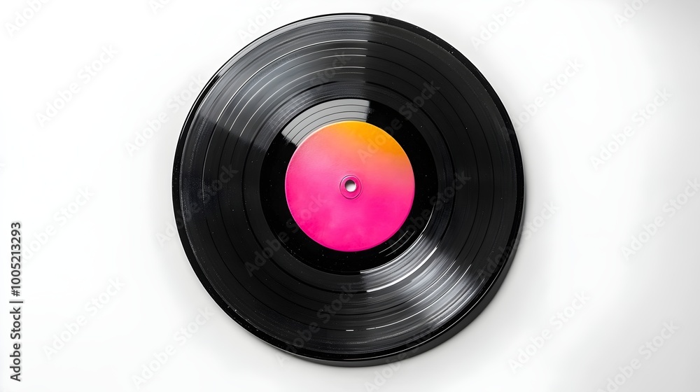 Fototapeta premium Vintage Vibes: Close-Up of a Vinyl Record Captured in Detailed Precision