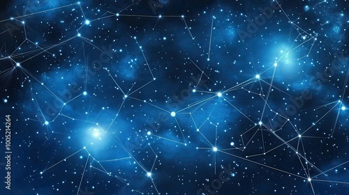 Wallpaper Mural Abstract digital network with starry sky background. Torontodigital.ca