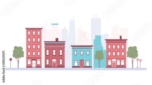 Beautiful Cityscape Landscape Wallpaper with Skyscraper Building Architecture