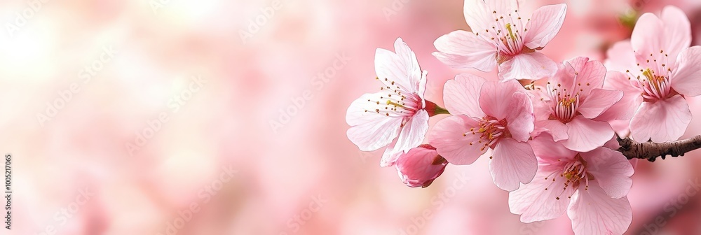 Obraz premium Delicate Pink Cherry Blossom Branch