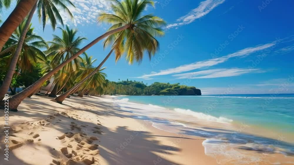 beach with sands and palm trees beach with sands and palm trees