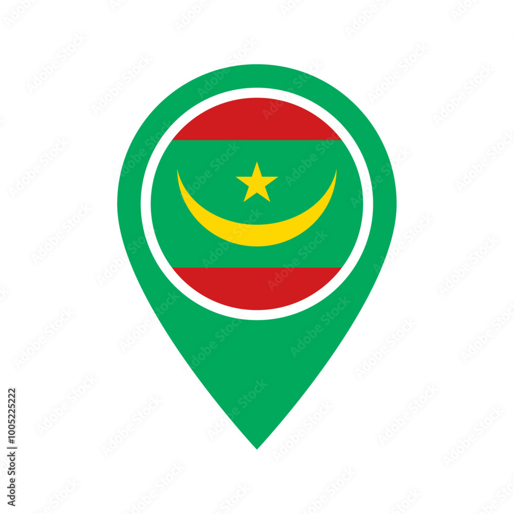 Mauritania flag location icon Mauritania flag location icon