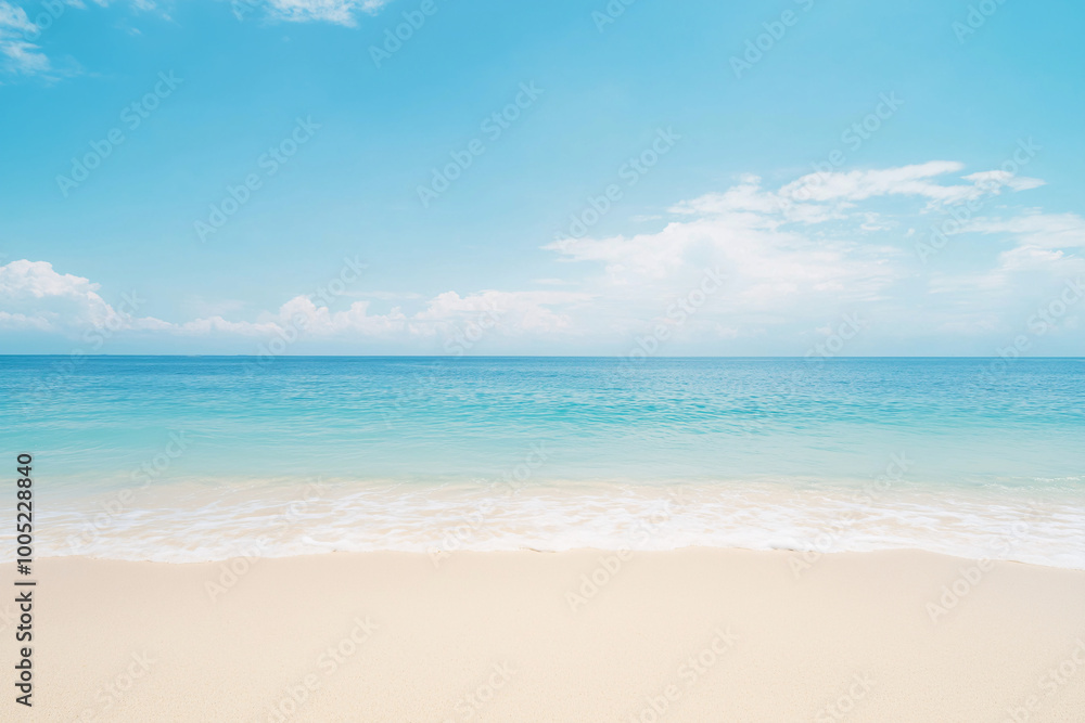 Tropical White Sand Beach with Clear Blue Ocean and Bright Sky – Serene Seaside Landscape Tropical White Sand Beach with Clear Blue Ocean and Bright Sky – Serene Seaside Landscape