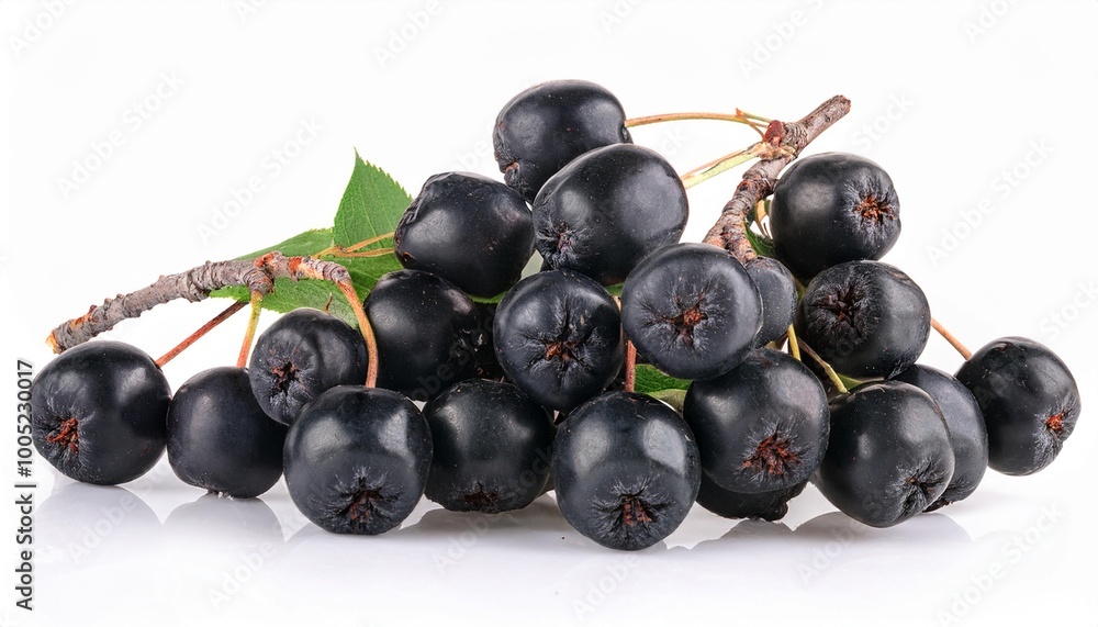 Chokeberry on white background. Chokeberry Fruit Isolated. Chokeberry on white background. Chokeberry Fruit Isolated.