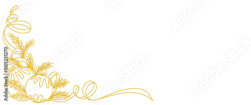 christmas ball frame line art style. christmas vector elements