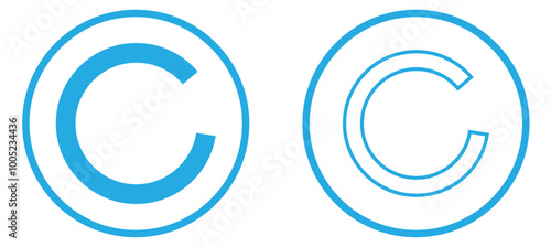 Copyright symbol icon. C letter in circle