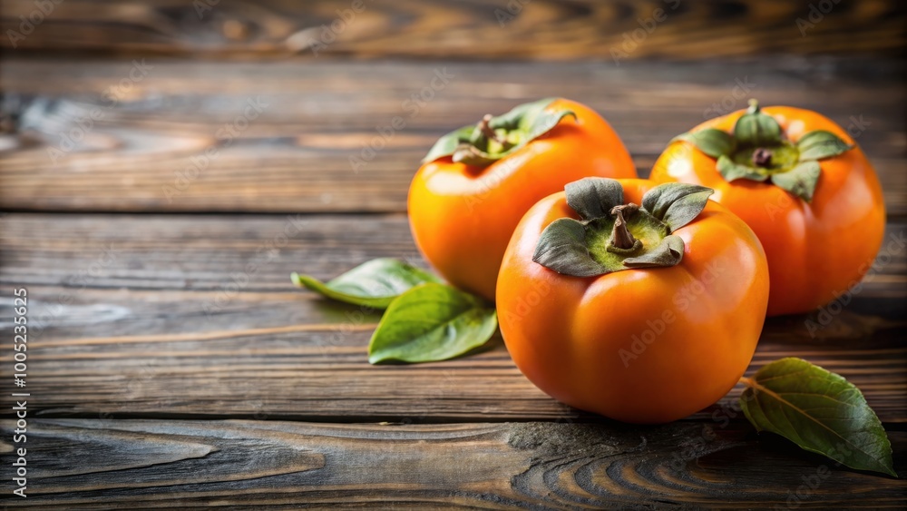 Ripe persimmon fruit on rustic table, tropical fruit, persimmon, ripe, fruit, rustic, table, tropical, sweet, juicy, vibrant Ripe persimmon fruit on rustic table, tropical fruit, persimmon, ripe, fruit, rustic, table, tropical, sweet, juicy, vibrant