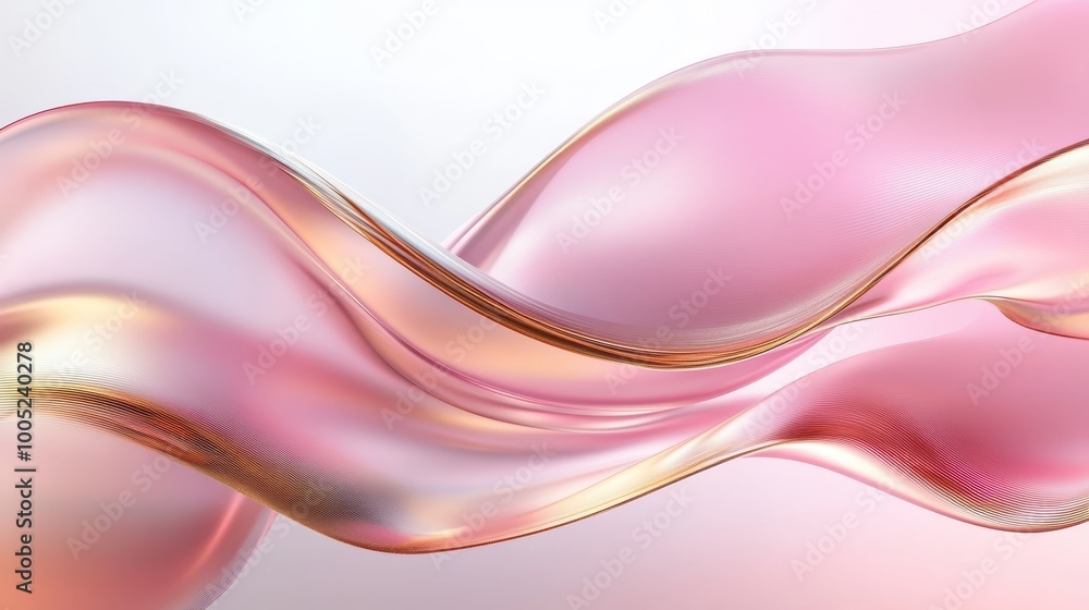 Fototapeta premium Abstract Pink and Gold Wave Background - Fluid Gradient Design for Digital Art