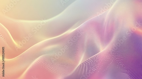 Abstract Pink and Yellow Wavy Lines and Dots Background