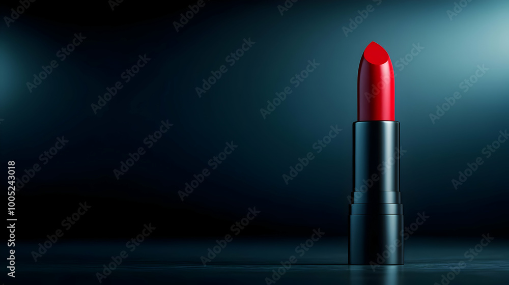 Stunning red lipstick on a dark background, showcasing elegance and beauty. Stunning red lipstick on a dark background, showcasing elegance and beauty.