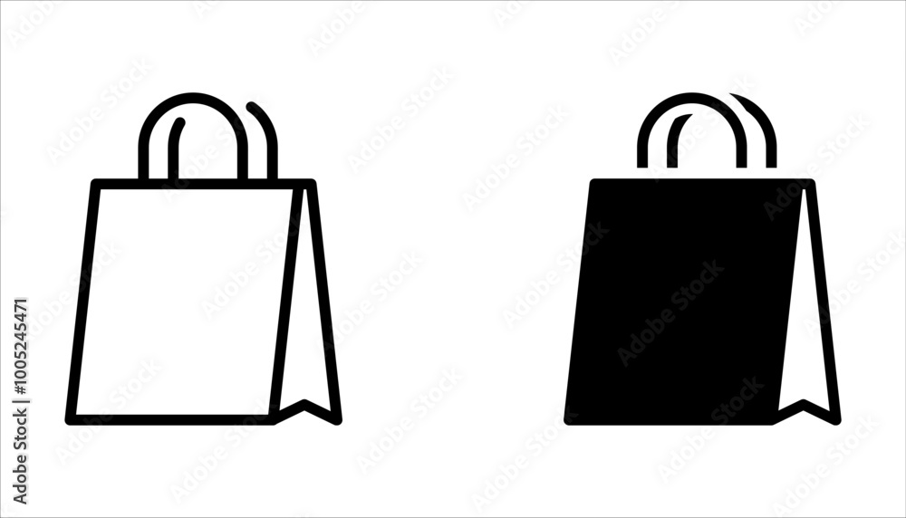 Shopping bag icon set. shopping icon vector on white background Shopping bag icon set. shopping icon vector on white background