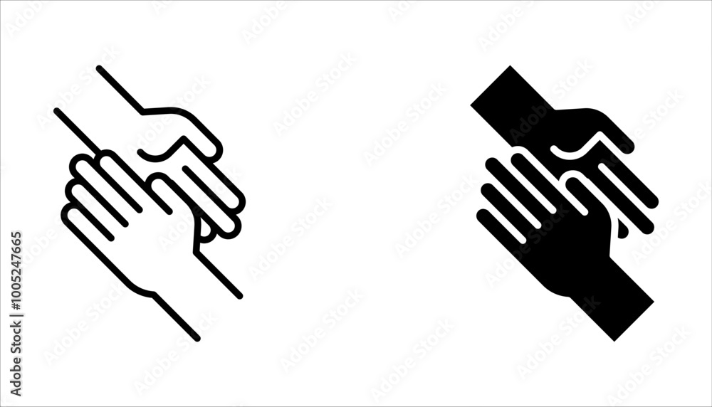 Set of teamwork icons. solidarity symbol, collaboration, unity hands. Partnership, business friendship on white background Set of teamwork icons. solidarity symbol, collaboration, unity hands. Partnership, business friendship on white background