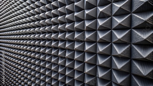Black acoustic soundproof foam texture on recording studio wall , soundproof, foam, texture, black, acoustic
