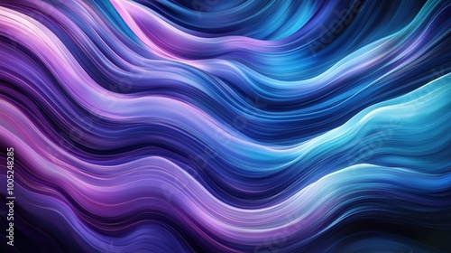 Abstract Blue and Purple Swirling Waves - Digital Art Background