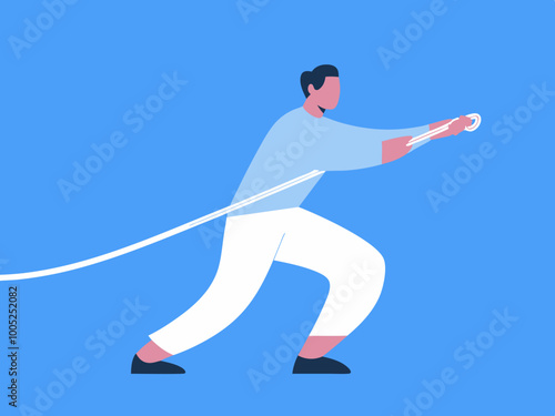 Person Pulling Rope Illustration