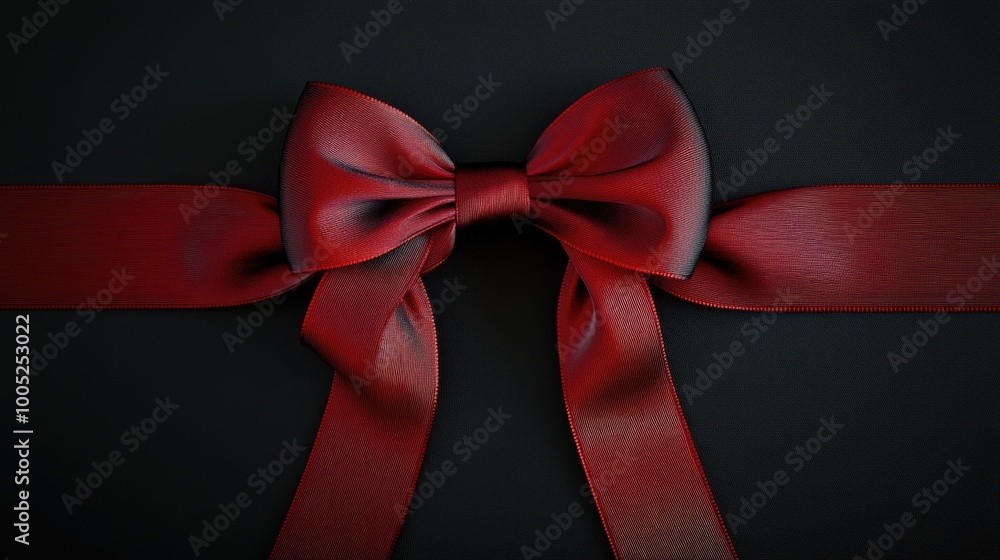 Elegant Red Bow with Black Background Elegant Red Bow with Black Background