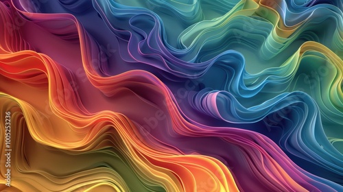 Abstract Colorful Wavy Pattern with Gradient Hues