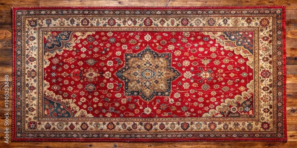 Top view red persian carpet on antique floor, red, persian, carpet, antique, floor, vintage, traditional, home decor, luxury Top view red persian carpet on antique floor, red, persian, carpet, antique, floor, vintage, traditional, home decor, luxury
