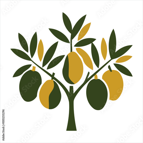 vector illustration of an olive tree