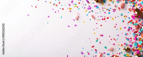 A festive discount offer with celebratory graphics and confetti, designed for holiday or special event promotions photo