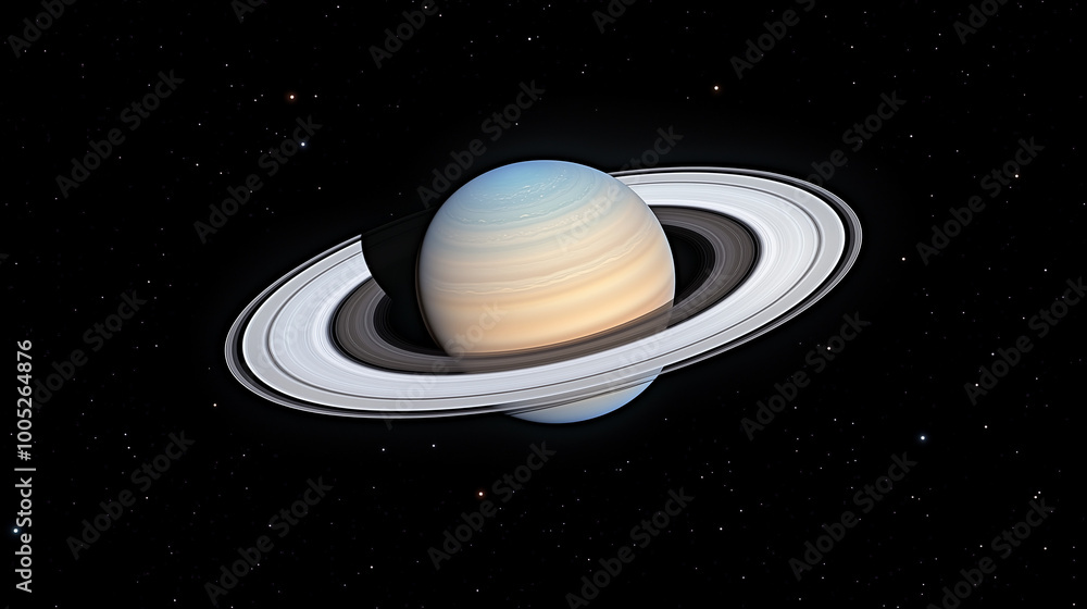 Planet Saturn with its iconic rings that circle beautifully around the planet, gold and cream colors adorn its atmosphere, a background full of shining stars in space, a majestic and mysterious atmosp Planet Saturn with its iconic rings that circle beautifully around the planet, gold and cream colors adorn its atmosphere, a background full of shining stars in space, a majestic and mysterious atmosp