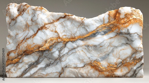 Soft pastel white marble with delicate gold veins creating a sense of peace and understated elegance photo