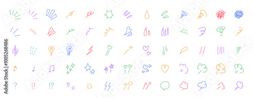 感情を表す手書きのイラストアイコン