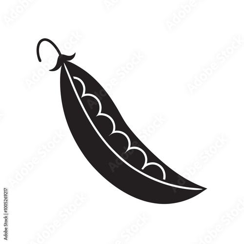 Green Peas Icon Vector Silhouette - Fresh Organic Vegetable Illustration for Digital Designs