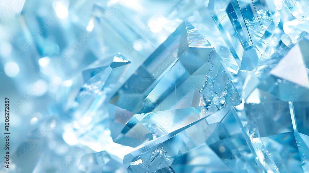 Close-up of blue crystals sparkling in the light. Close-up of blue crystals sparkling in the light.
