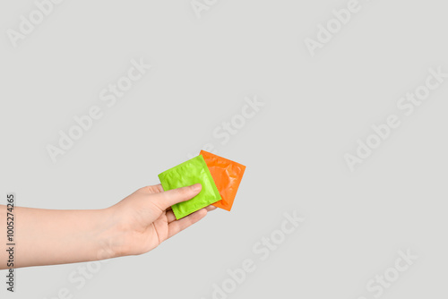 Female hand with wrapped co...