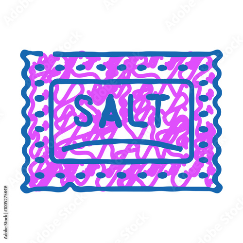 sachet salt doodle icon sketch vector. sachet salt sign. isolated symbol illustration